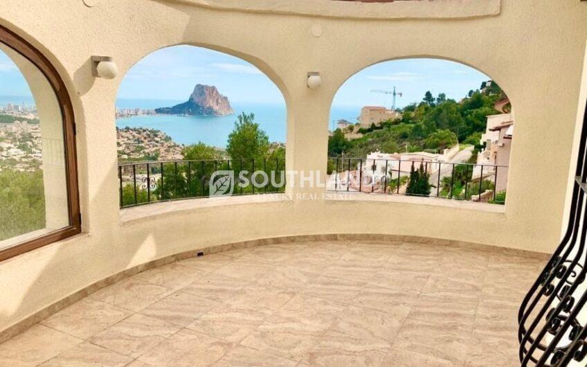 Villa Estilo Mediterraneo con Vista al Mar en Calpe Alicante Costa Blanca 260 m2 4 dormitorios